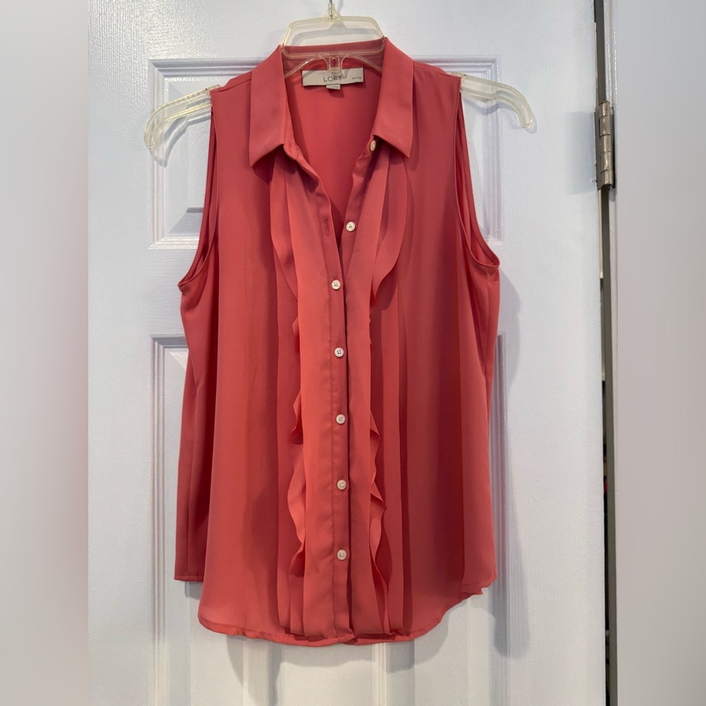 Loft Women's Sleeveless Pink Blouse